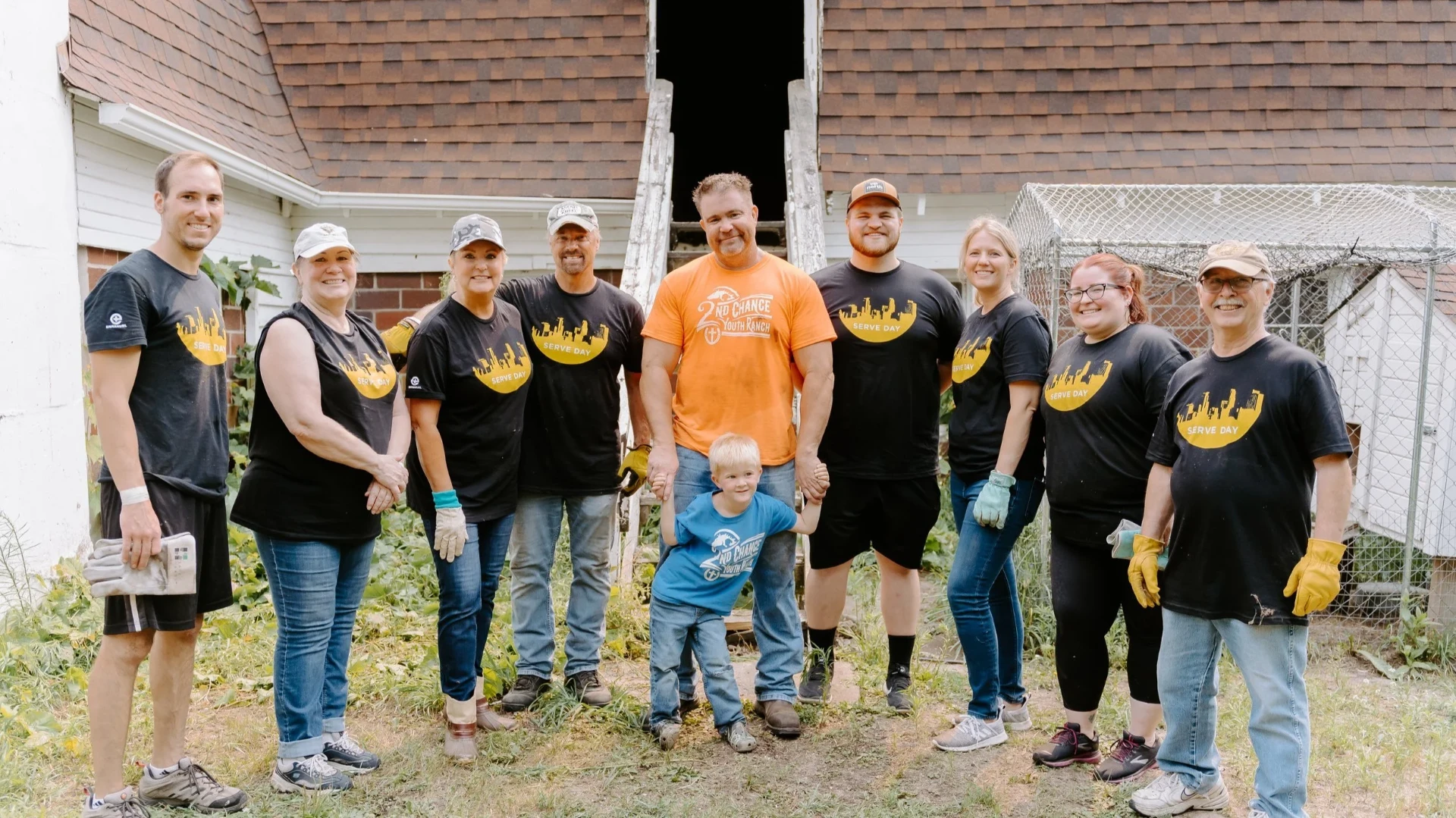 Emmanuel Serve Day team gathered after a day of local outreach